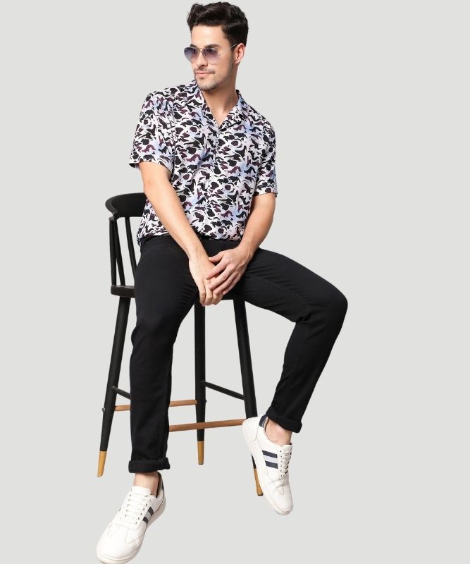 Men's Multicolor Abstact Print Regular Fit Shirt